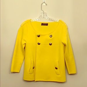 Club Monaco Knitted Yellow 3/4 Sleeve Jacket